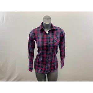 SWS Women's Pink Multi Coloured Plaid Long Sleeve